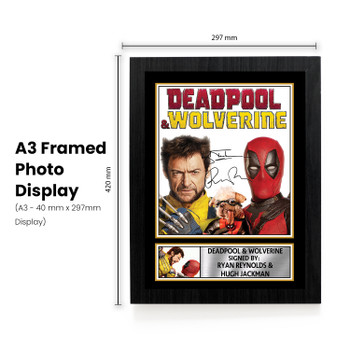 Deadpool & Wolverine Printed Autograph Poster – Ryan Reynolds & Hugh Jackman Marvel Movie Wall Art – Superhero Film Memorabilia Print