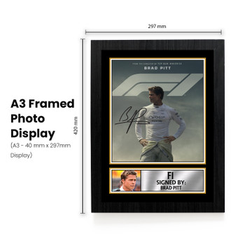 F1 Movie Printed Autograph Poster – Brad Pitt Formula 1 Racing Film Wall Art – Motorsport Movie Memorabilia Poster Print