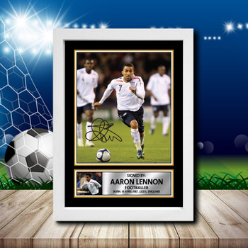 Aaron Lennon 2 Signed Autographed Footballers Star Poster Print Framed Merch Gift Aaron Lennon 2 Signed Autographed Footballers Star Poster Print Framed Merch Gift