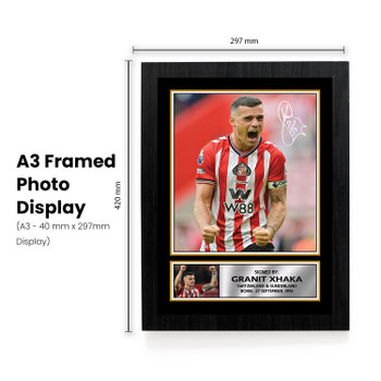 Granit Xhaka Printed Autograph Poster – Sunderland & Switzerland Football Star Wall Art – Soccer Player Memorabilia Poster Print