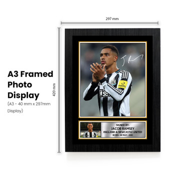 Jacob Ramsey Printed Autograph Poster – England & Newcastle United Football Star Wall Art – Soccer Player Memorabilia Poster Print
