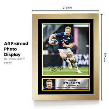 Kyle Steyn Printed Autograph Poster – Scotland Rugby Union Star Wall Art – Scottish Rugby Player Memorabilia Poster Print