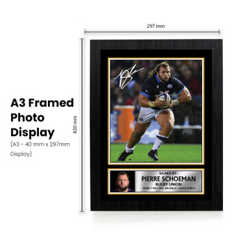 Pierre Schoeman Printed Autograph Poster – Scotland Rugby Union Star Wall Art – Scottish Rugby Player Memorabilia Poster Print