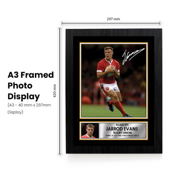 Jarrod Evans Wales Rugby Poster – Printed Autograph Wall Art – Wales Rugby Union Player Memorabilia Poster for Fans