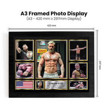 Gordon Ryan “The King” Poster – Printed Autograph MMA & BJJ Wall Art – Submission Wrestling Champion Collage – UFC & Grappling Fan Gift Decor