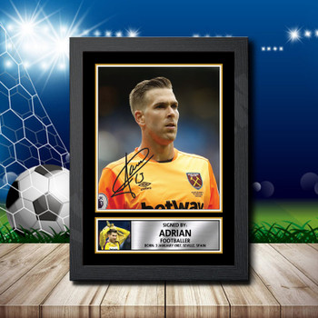 Adrian 1 Signed Autographed Footballers Star Poster Print Framed Merch Gift Adrian 1 Signed Autographed Footballers Star Poster Print Framed Merch Gift