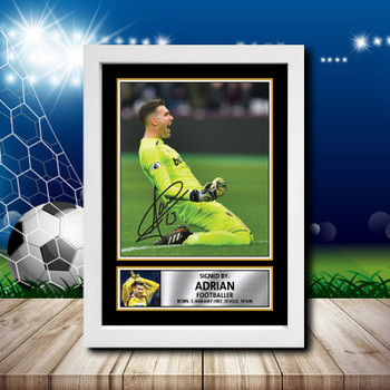 Adrian 2 Signed Autographed Footballers Star Poster Print Framed Merch Gift Adrian 2 Signed Autographed Footballers Star Poster Print Framed Merch Gift