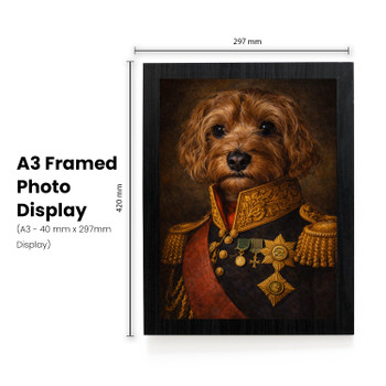 Custom Admiral Pet Portrait – Royal Military Pet Painting Poster – Personalized Dog Portrait in Admiral Uniform Wall Art Gift