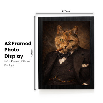 Churchill Style Cat Portrait Poster – Vintage Gentleman Cat Wall Art – Funny Aristocrat Cat Painting Decor for Home or Office