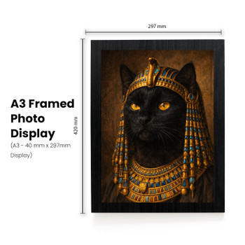 Cleopatra Cat Portrait Poster – Egyptian Queen Cat Wall Art – Ancient Egypt Cat Painting – Funny Royal Cat Decor for Home