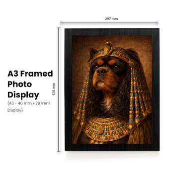 Cleopatra Dog Portrait Poster – Egyptian Queen Dog Wall Art – Ancient Egypt Royal Pet Painting – Funny Cavalier Dog Decor