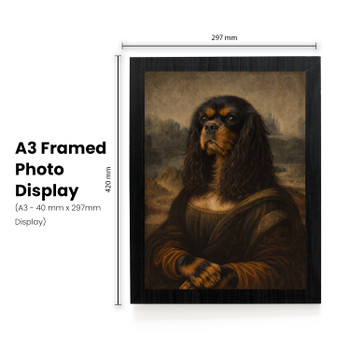 Mona Lisa Dog Portrait Poster – Funny Renaissance Dog Wall Art – Classic Parody Pet Painting – Vintage Leonardo Style Decor