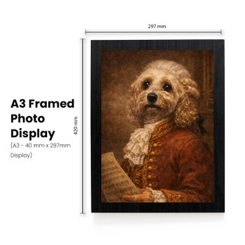 Mozart Dog Portrait Poster – Classical Composer Dog Wall Art – Funny Baroque Dog Painting – Vintage Music Pet Decor