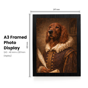 Shakespeare Dog Portrait Poster – William Shakespeare Inspired Dog Wall Art – Funny Renaissance Writer Dog Painting – Vintage Literary Pet Decor