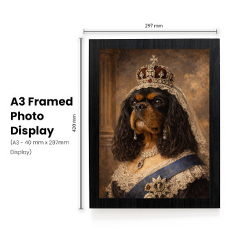 Queen Victoria Dog Portrait Poster – Victorian Queen Dog Wall Art – Funny Royal Dog Painting – Vintage British Monarch Pet Decor