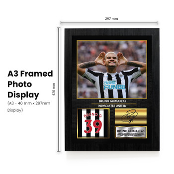 Bruno Guimarães Signed Poster Print – Newcastle United Football Wall Art – Printed Autograph Soccer Memorabilia – Premier League Fan Gift & Sports Bedroom Decor