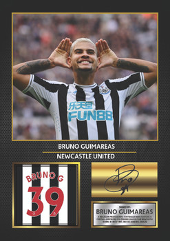 Bruno Guimarães Signed Poster Print – Newcastle United Football Wall Art – Printed Autograph Soccer Memorabilia – Premier League Fan Gift & Sports Bedroom Decor