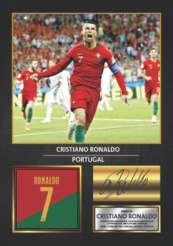 Cristiano Ronaldo Portugal Signed Poster Print – Football Wall Art – Printed Autograph Soccer Memorabilia – Portugal National Team Fan Gift & Sports Bedroom Decor