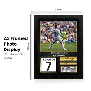 Cristiano Ronaldo Real Madrid Signed Poster Print – Football Wall Art – Printed Autograph Soccer Memorabilia – Real Madrid Fan Gift & Sports Bedroom Decor