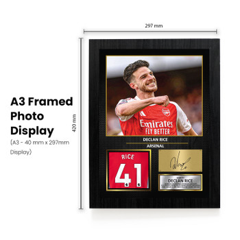 Declan Rice Arsenal Signed Poster Print – Arsenal FC Football Wall Art – Printed Autograph Soccer Memorabilia – Premier League Fan Gift & Bedroom Decor