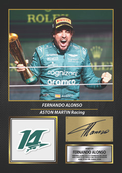 Fernando Alonso Signed Poster Print – Aston Martin F1 Racing Wall Art – Printed Autograph Formula One Poster – Motorsport Fan Gift & Bedroom Decor