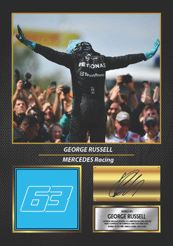 George Russell Mercedes Signed Poster Print – Mercedes AMG Petronas F1 Wall Art – Printed Autograph Formula One Poster – Motorsport Fan Gift & Bedroom Decor