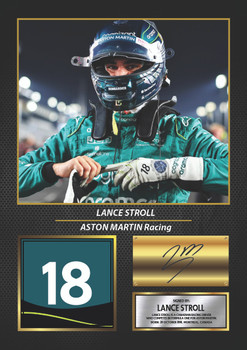 Lance Stroll Aston Martin Racing Signed Poster Print – Formula One F1 Wall Art – Printed Autograph Motorsport Memorabilia – Racing Fan Bedroom Decor Gift