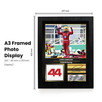 Lewis Hamilton Ferrari Racing Signed Poster Print – Formula One F1 Wall Art – Printed Autograph Motorsport Memorabilia – Racing Fan Bedroom Decor Gift