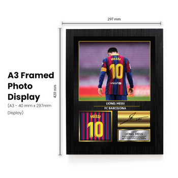 Lionel Messi Barcelona Signed Poster Print – FC Barcelona Football Wall Art – Printed Autograph Soccer Memorabilia – Barca Fan Bedroom Decor Gift