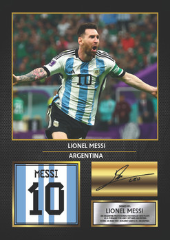Lionel Messi Argentina Signed Poster Print – Football Wall Art – Printed Autograph Soccer Memorabilia – Argentina National Team Fan Decor Gift