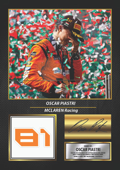 Oscar Piastri Signed Poster Print – McLaren Formula 1 Wall Art – Printed Autograph F1 Racing Memorabilia – Motorsport Fan Gift Decor