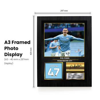 Phil Foden Manchester City Signed Poster Print – Football Wall Art – Printed Autograph Soccer Memorabilia – Man City Fan Gift Decor