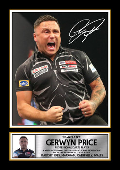 Gerwyn Price Darts Poster Print – Welsh Professional Darts Player Wall Art Featuring The Iceman Signature Style Design – Darts Memorabilia Gift for Fans and Collectors