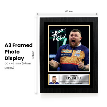 Josh Rock Darts Poster Print – Professional Northern Irish Darts Player Signature Style Wall Art – PDC Darts Memorabilia Gift for Fans and Collectors