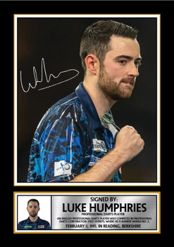 Luke Humphries Darts Poster Print – Cool Hand Luke Professional Darts Player Signature Style Wall Art – PDC World Champion Memorabilia Gift for Darts Fans