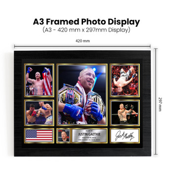 Justin Gaethje Signed Poster Print – UFC MMA Champion Collectible Wall Art – Mixed Martial Arts Memorabilia Gift for UFC Fans – Home, Office & Man Cave Décor