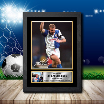 Alan Shearer 2 Signed Autographed Footballers Star Poster Print Framed Merch Gift Alan Shearer 2 Signed Autographed Footballers Star Poster Print Framed Merch Gift