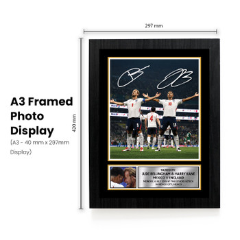 Jude Bellingham & Harry Kane England Poster Print – Mexico vs England 2026 Match Commemorative Wall Art – Dual Signature Style Print – England Football Fan Gift