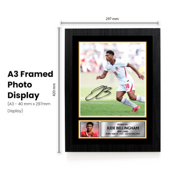 Jude Bellingham England Football Poster Print – Signature Style Wall Art – 2026 Inspired Soccer Collectible – England Football Fan Gift
