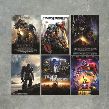 Transformers Movie Poster Set of 6 – Transformers, Revenge of the Fallen, Dark of the Moon, Age of Extinction, The Last Knight & Transformers One Inspired Wall Art Prints – Movie Decor