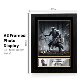 Matt Damon The Odyssey Inspired Signed Poster Print – Odysseus Movie Wall Art – Epic Fantasy Film Collectible – Gift for Movie Fans and Collectors