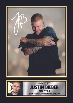 Justin Bieber 2026 Signed Poster Print – Celebrity Autograph Style Music Memorabilia Collectors Gift – Pop Star Wall Art Print for Home, Office & Fan Decor