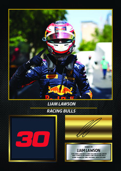 Liam Lawson printed signature poster
