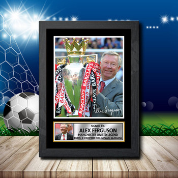 Alex Ferguson Signed Autographed Footballers Star Poster Print Framed Merch Gift Alex Ferguson Signed Autographed Footballers Star Poster Print Framed Merch Gift