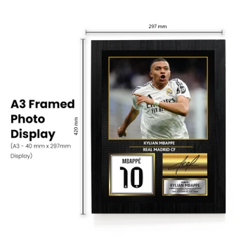 Kylian Mbappe printed signature poster – frame view 1