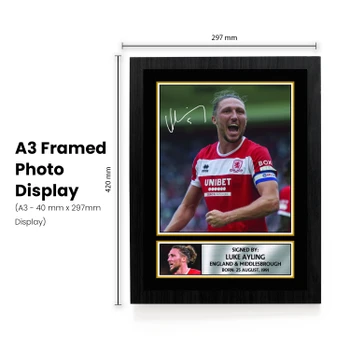 Luke Ayling printed signature poster – frame view 1