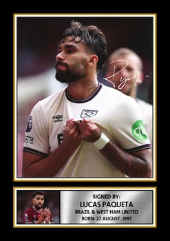 Lucas Paqueta printed signature poster
