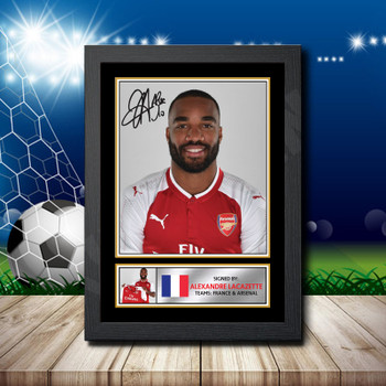 Alexandre Lacazette Silver Signed Autographed Footballers Star Poster Print Framed Merch Gift Alexandre Lacazette Silver Signed Autographed Footballers Star Poster Print Framed Merch Gift