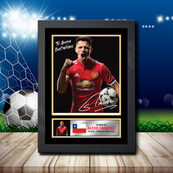 Alexis Sanchez Silver Signed Signed Autographed Footballers Star Poster Print Framed Merch Gift Alexis Sanchez Silver Signed Signed Autographed Footballers Star Poster Print Framed Merch Gift