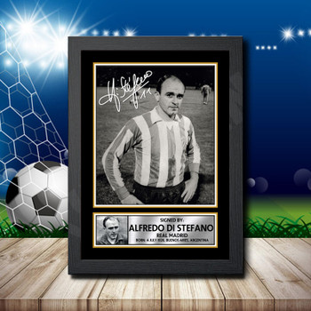 Alfredo Di Stefano 1 Signed Autographed Footballers Star Poster Print Framed Merch Gift